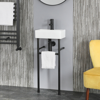 Lavabo sur pieds moderne – Porte-serviettes Noir – 36 x 25 cm - Sandford - Hudson Reed