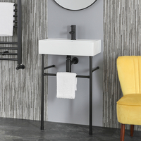 Lavabo sur pieds moderne – Porte-serviettes Noir – 55 x 31 cm - Hallwell - Hudson Reed