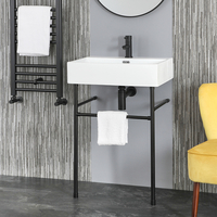 Lavabo sur pieds moderne – Porte-serviettes Noir – 60 x 42 cm - Sandford - Hudson Reed