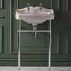 Lavabo sur pieds métal - Design rétro – 59 cm – Porte-serviettes Chromé – 2 trous – Windsor - Hudson Reed
