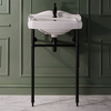 Lavabo sur pieds métal - Design rétro – 59 cm – Porte-serviettes Noir – 1 trou – Windsor - Hudson Reed