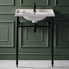 Lavabo sur pieds rétro - 63 cm - Porte-serviettes noir – Elizabeth - Hudson Reed