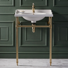Lavabo sur pieds rétro - 63 cm - Porte-serviettes or doré – Elizabeth - Hudson Reed