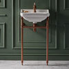 Lavabo sur pieds rétro – 50 cm – Bronze satiné – 1 trou - Trop plein - Design rétro - Richmond - Hudson Reed