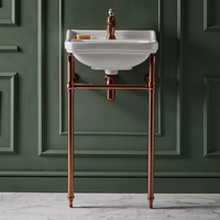 Lavabo sur pieds rétro – 50 cm – Bronze satiné – 1 trou - Trop plein - Design rétro - Richmond - Hudson Reed