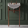 Lavabo sur pieds rétro – 50 cm – Bronze satiné – 2 trous - Trop plein - Design rétro - Richmond - Hudson Reed