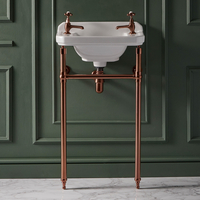 Lavabo sur pieds rétro – 51, 5 cm – Bronze satiné – 2 trous - Trop plein - Design rétro - Richmond - Hudson Reed