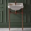 Lavabo sur pieds rétro – 56 cm – Bronze satiné – 1 trou - Trop plein - Design rétro - Richmond - Hudson Reed