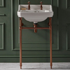 Lavabo sur pieds rétro – 56 cm – Bronze satiné – 2 trous - Trop plein - Design rétro - Richmond - Hudson Reed