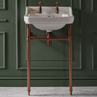 Lavabo sur pieds rétro – 56 cm – Bronze satiné – 2 trous - Trop plein - Design rétro - Richmond - Hudson Reed
