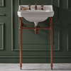 Lavabo sur pieds rétro – 56 cm – Bronze satiné – 3 trous - Trop plein - Design rétro - Richmond - Hudson Reed