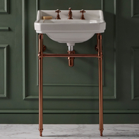 Lavabo sur pieds rétro – 56 cm – Bronze satiné – 3 trous - Trop plein - Design rétro - Richmond - Hudson Reed