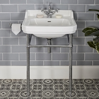 Lavabo sur pieds rétro – Blanc – 56 cm x 45 cm – 1 trou - Richmond