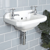 Lavabo suspendu rétro – Blanc – 51, 5 cm x 30 cm – 2 trous - Richmond