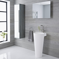 Lavabo totem moderne – Blanc – 85 cm x 50 cm – Covelly