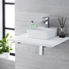 Lave-mains à poser carré - Vasque lavabo compact WC - 28 cm - Hudson Reed