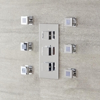 Lot 6 Buses Hydromassantes Design Carré Moderne Laiton Massif Chromé