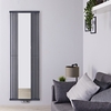 Lublin - Radiateur Vertical Design Gris Pierre Avec Miroir 190cm x 64cm