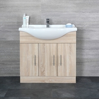 Meuble-lavabo avec vasque – Effet chêne – 85 cm – Classic Oak