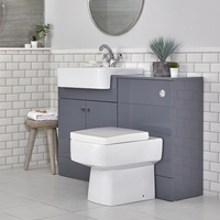 Meuble-lavabo et pack WC – Gris – 117 cm – Atticus