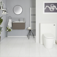 Meuble lavabo suspendu et meuble WC avec cuvette à poser – 60 cm – Gris - Newington