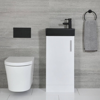 Meuble lave-mains à poser – Blanc & Noir – 40 cm – Cluo