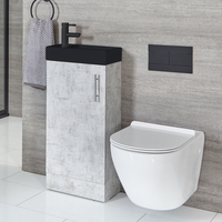 Meuble lave-mains à poser – Gris béton & Noir – 40 cm – Cluo