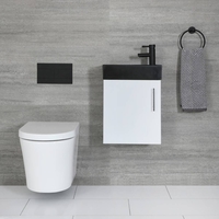 Meuble lave-mains suspendu – Blanc & Noir – 40 cm – Cluo