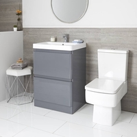 Meuble sous lavabo 60 cm et pack WC – Gris - Daxon