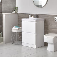 Meuble sous lavabo 60 cm et WC à poser – Blanc - Daxon