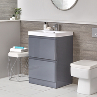 Meuble sous lavabo 60 cm et WC à poser – Gris - Daxon