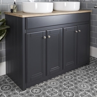 Meuble sous lavabo et vasques à poser – 120 cm – Anthracite – Charlton