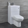 Meuble WC avec cuvette et lave-main – Blanc – 50 cm x 89 cm – Cluo