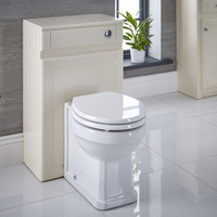 Meuble WC avec cuvette à poser,  réservoir et abattant – Ivoire – 50 cm - Charlton