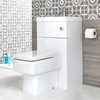 Meuble WC avec cuvette cubique et lave-main moderne – Blanc – 50 cm x 89 cm - Cluo