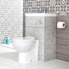 Meuble WC avec cuvette et lave-main – Gris béton – 50 cm x 89 cm – Cluo