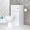 Meuble WC avec cuvette et lave-main moderne - Blanc - 50 cm x 89 cm – Cluo