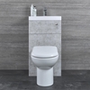 Meuble WC avec cuvette lave-main moderne – Gris béton – 50 cm x 89 cm - Cluo