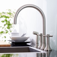 Mitigeur avec douchette extractible cuisine moderne – Nickel brossé - Tec