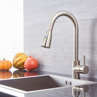 Mitigeur cuisine avec douchette extractible moderne – Nickel brossé - Como