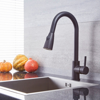 Mitigeur cuisine avec douchette extractible moderne – Noir - Como