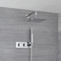 Mitigeur de douche thermostatique avec inverseur avec douchette et pommeau de douche – 2 fonctions – Kubix