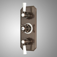 Mitigeur de douche thermostatique rétro encastré à 3 fonctions avec inverseur – Bronze huilé - Elizabeth