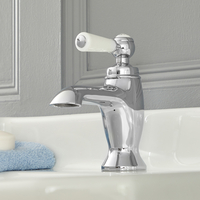 Mitigeur Lavabo Monotrou Rétro – Commande Levier – Chromé et Blanc - Elizabeth