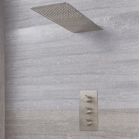 Mitigeur Thermostatique Douche - Pommeau Cascade - Nickel Brossé - Harting
