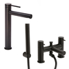 Pack mitigeur bain douche et mitigeur haut lavabo – Noir – Otto