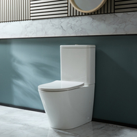 Pack WC à poser - Abattant rond fermeture douce - Design moderne - Bouton de chasse chromé - Colby - Hudson Reed