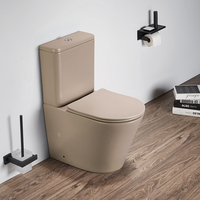 Pack WC rond à poser - Abattant à fermeture douce - Design moderne - Beige - Elements - Hudson Reed