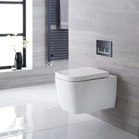 Pack WC suspendu - Avec bâti-support bas - Plaque de déclenchement rectangulaire noire chrome - Milton