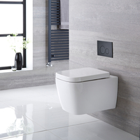 Pack WC suspendu - Avec bâti-support bas - Plaque de déclenchement ronde noire - Milton